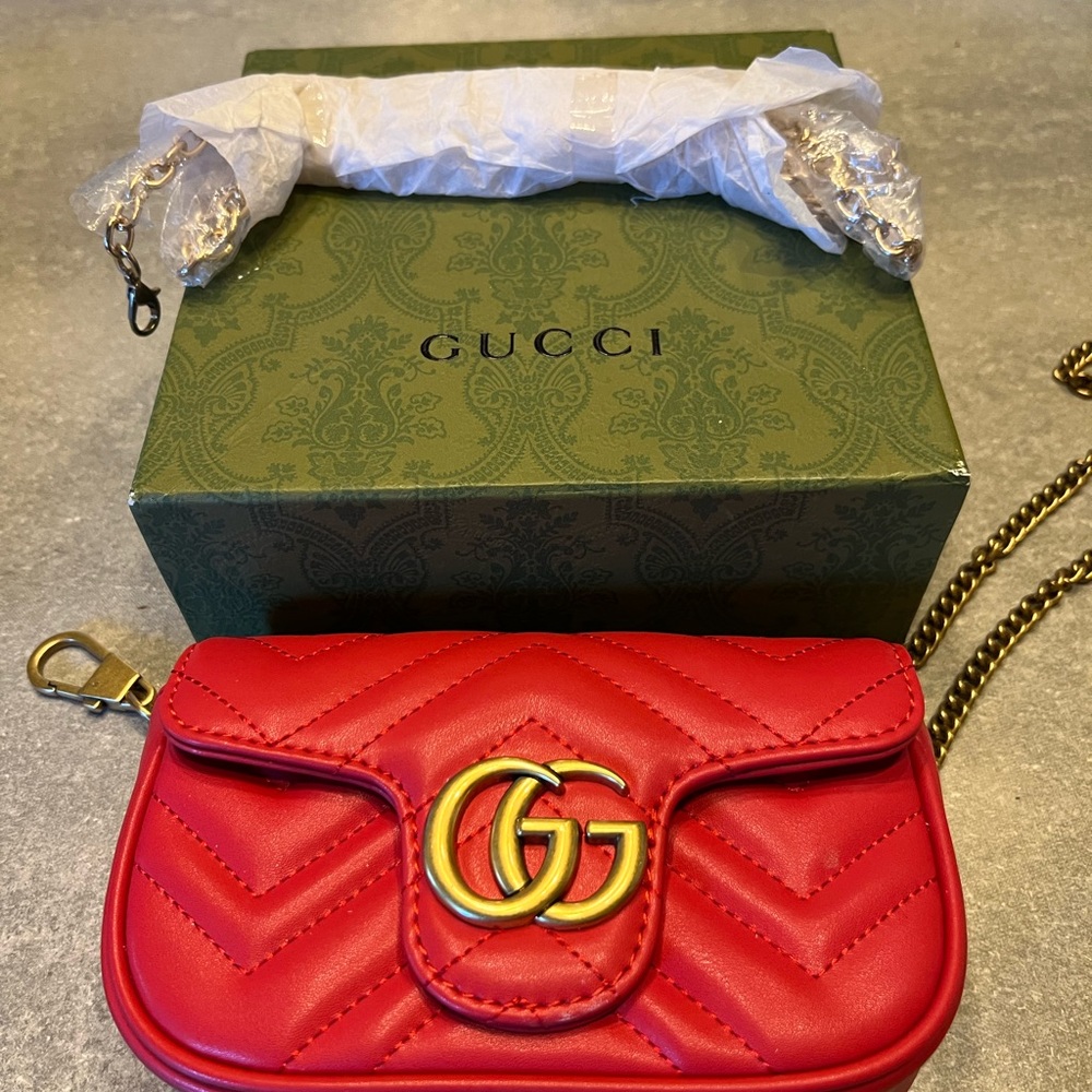 Gucci Marmont red Crossbody Shoulder Bag Handbag